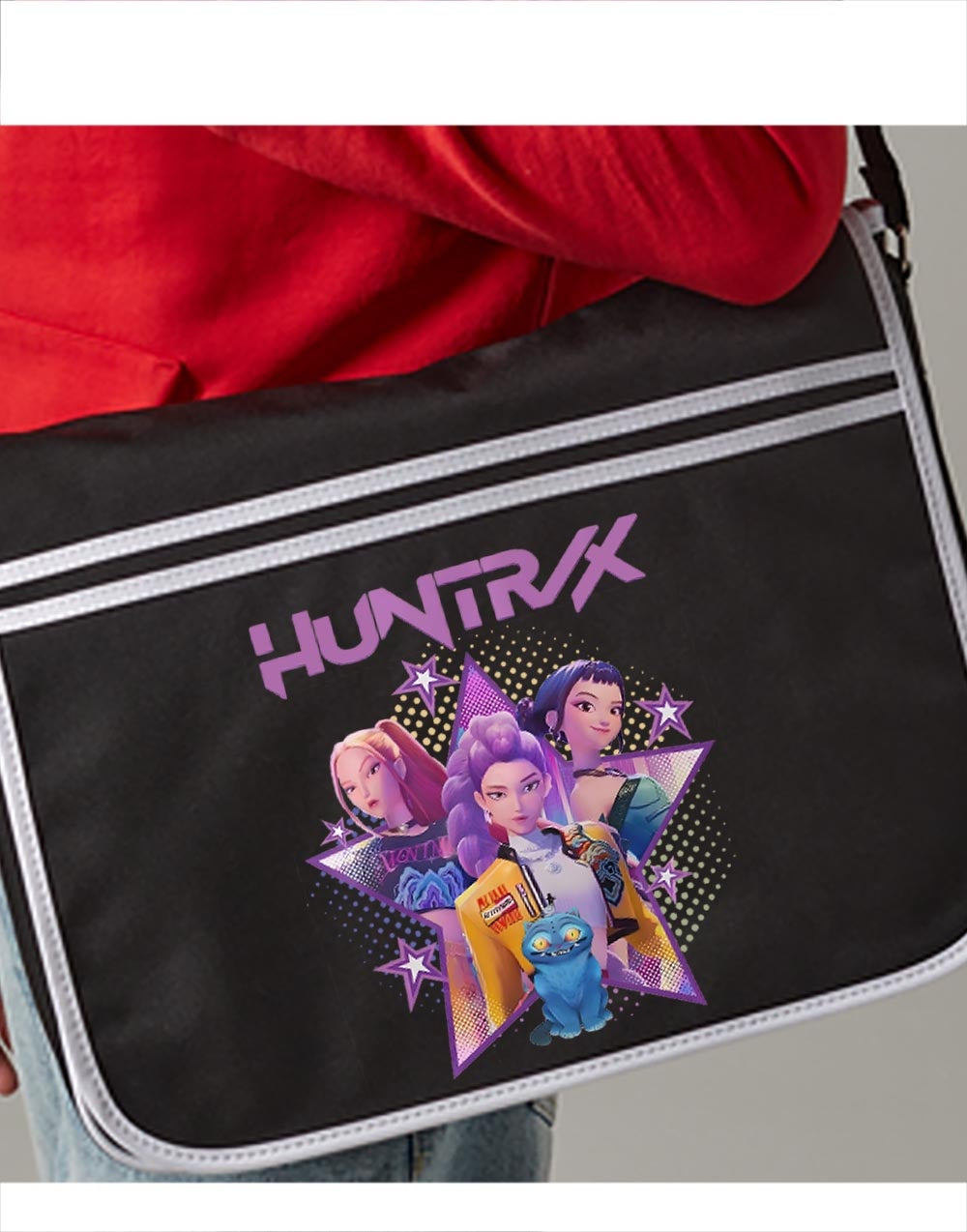Huntrix Demon hunters k-pop väska med axelrem - skolväska axelväska