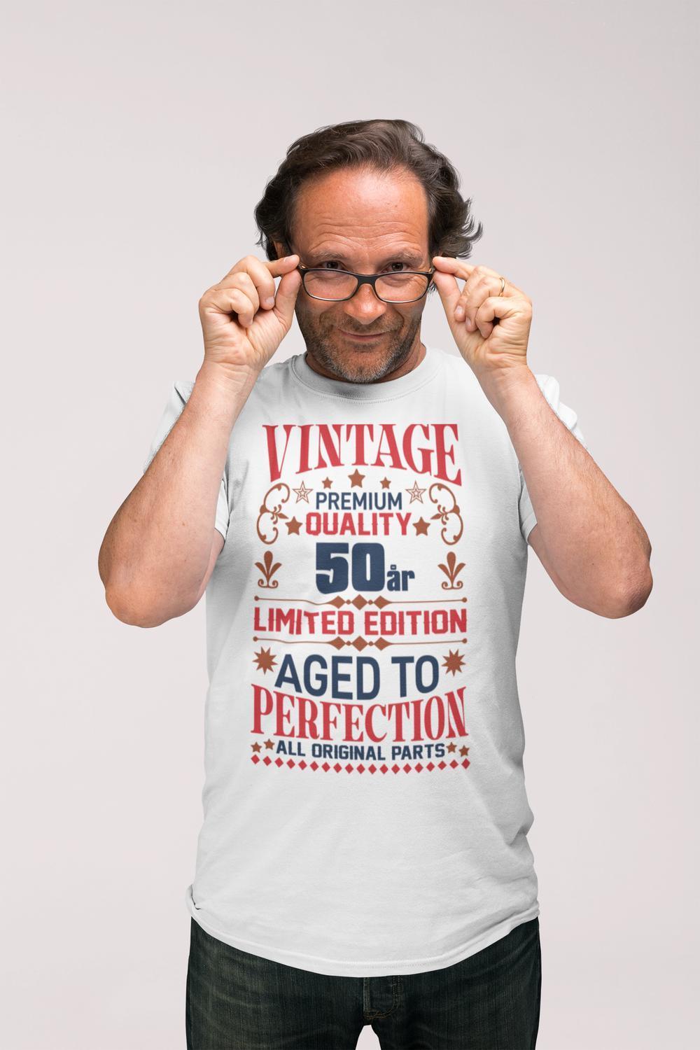 50 år Födelsedag vit T-shirt - Vintage Limited edition