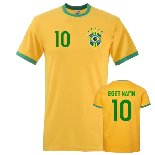 Brasilien t-shirt med eget namn & nummer tryck - personlig Brasil tröja
