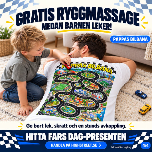 Pappas Bilbana T-shirt – Fantastisk Pappa – Tryck fram & bak – Fars dag-present
