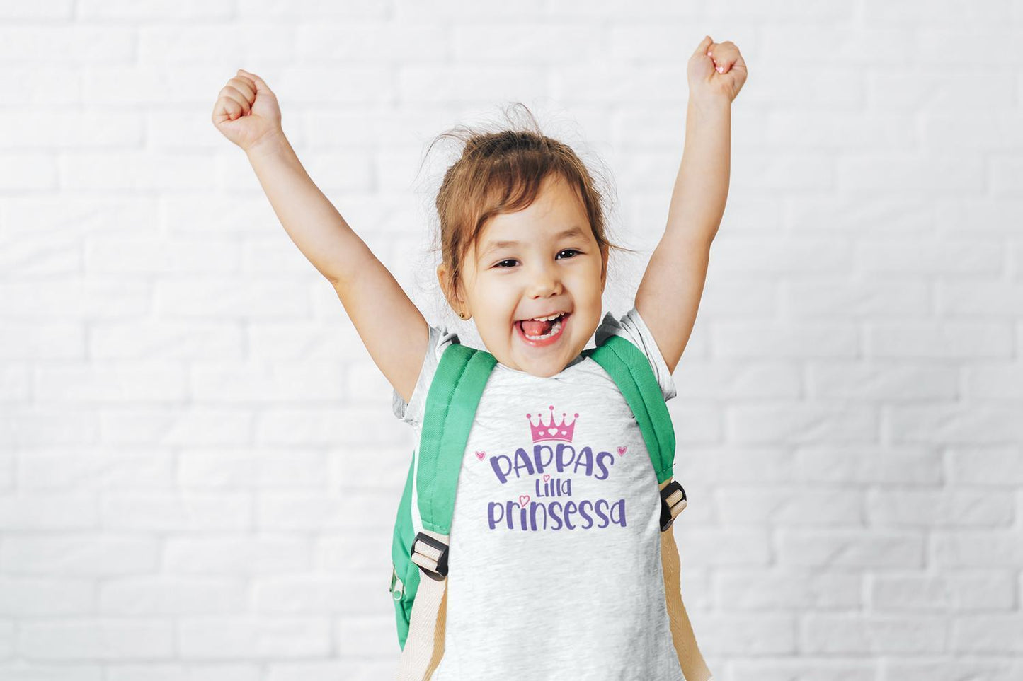 Barn vit T-shirt Pappas Lilla Prinsessa