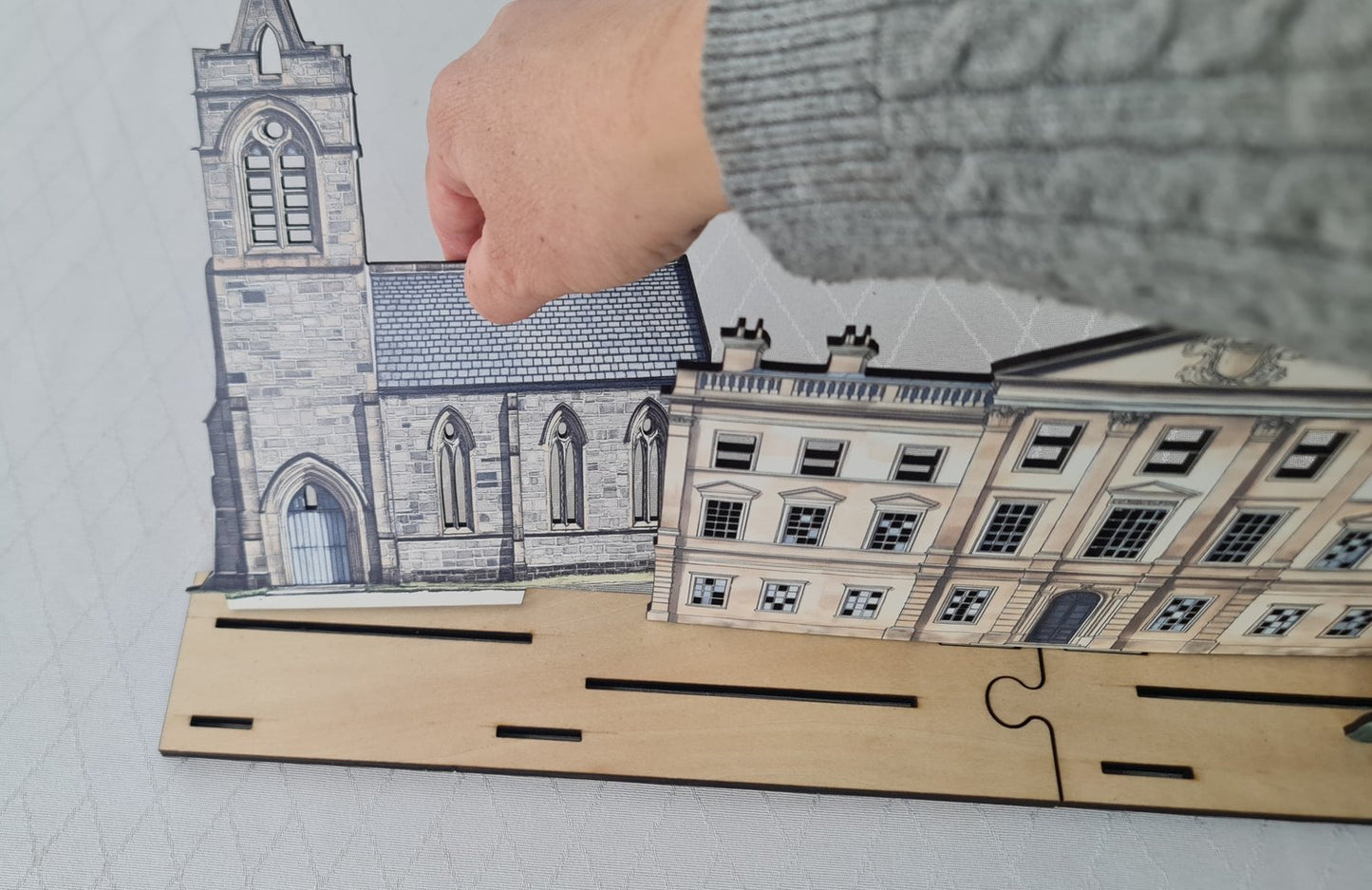 Jane Austen byscen i miniatyr för hylla Lägg till LED-lampor för att ge liv