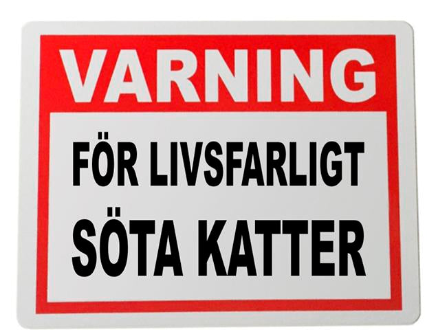 Metall plåtskylt Söta katter design 20x15 cm varning skylt
