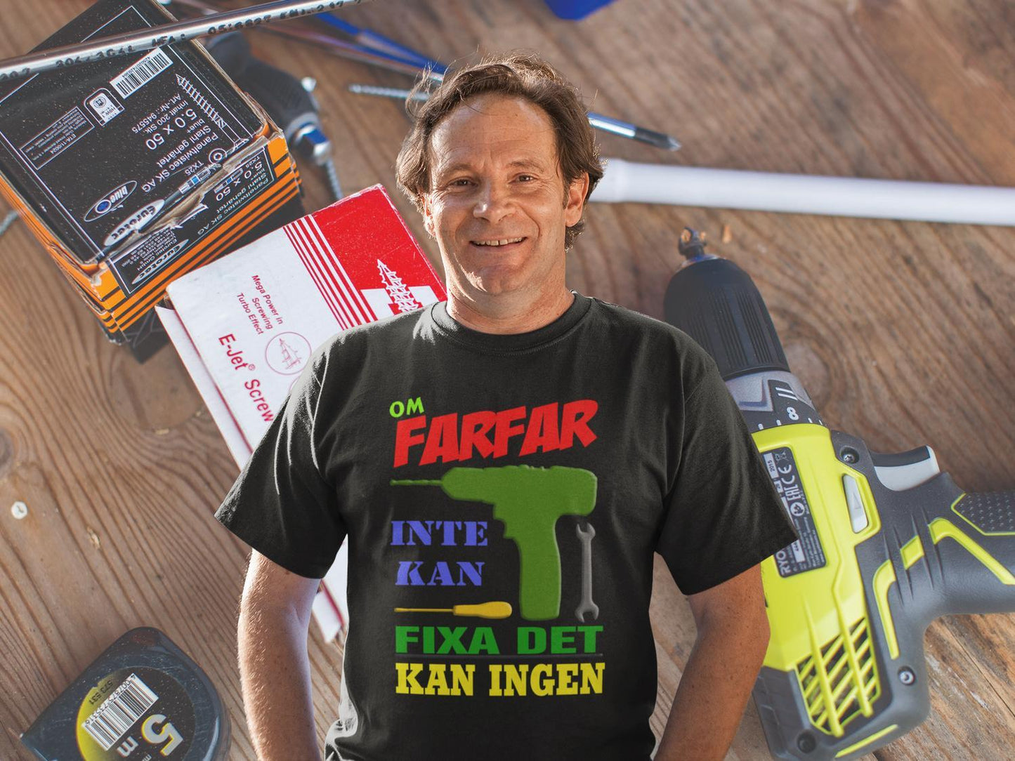 Svart T-shirt - Om Farfar inte kan fixa det kan ingen