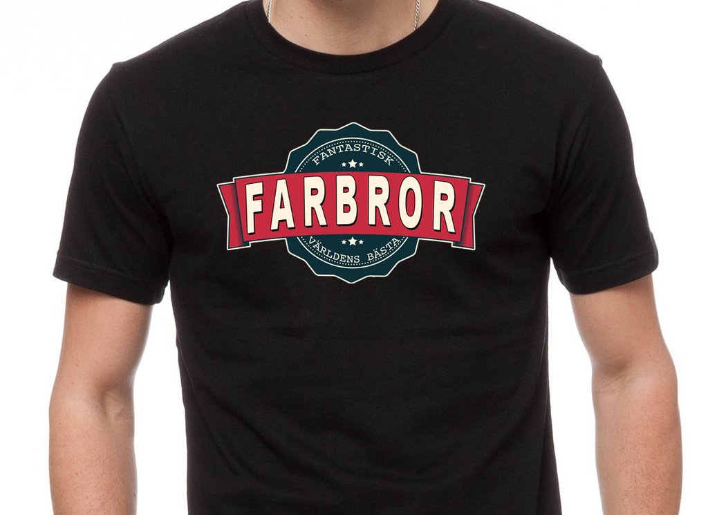 T-shirt med Farbror vintage stil färg tryck
