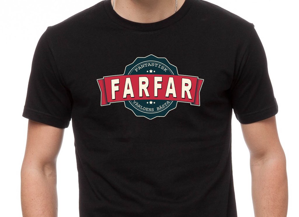 T-shirt med Farfar vintage stil färg tryck