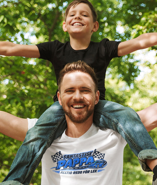 Pappas Bilbana T-shirt – Fantastisk Pappa – Tryck fram & bak – Fars dag-present