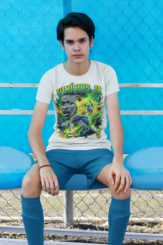 Brasilien Vinícius Jr 7 T-shirt – Polyester Sporttröja med tryck fram & bak