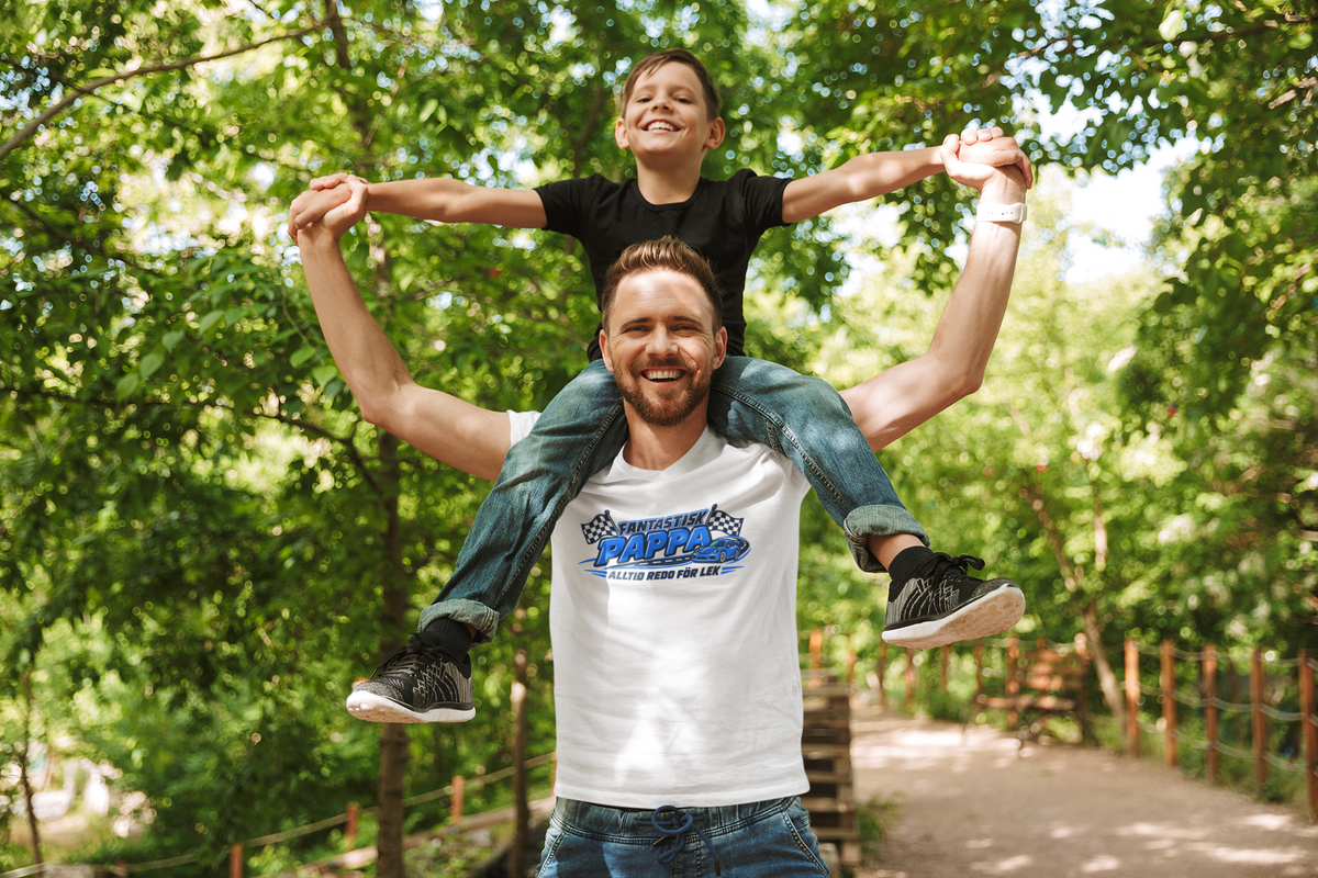 Pappas Bilbana T-shirt – Fantastisk Pappa – Tryck fram & bak – Fars dag-present