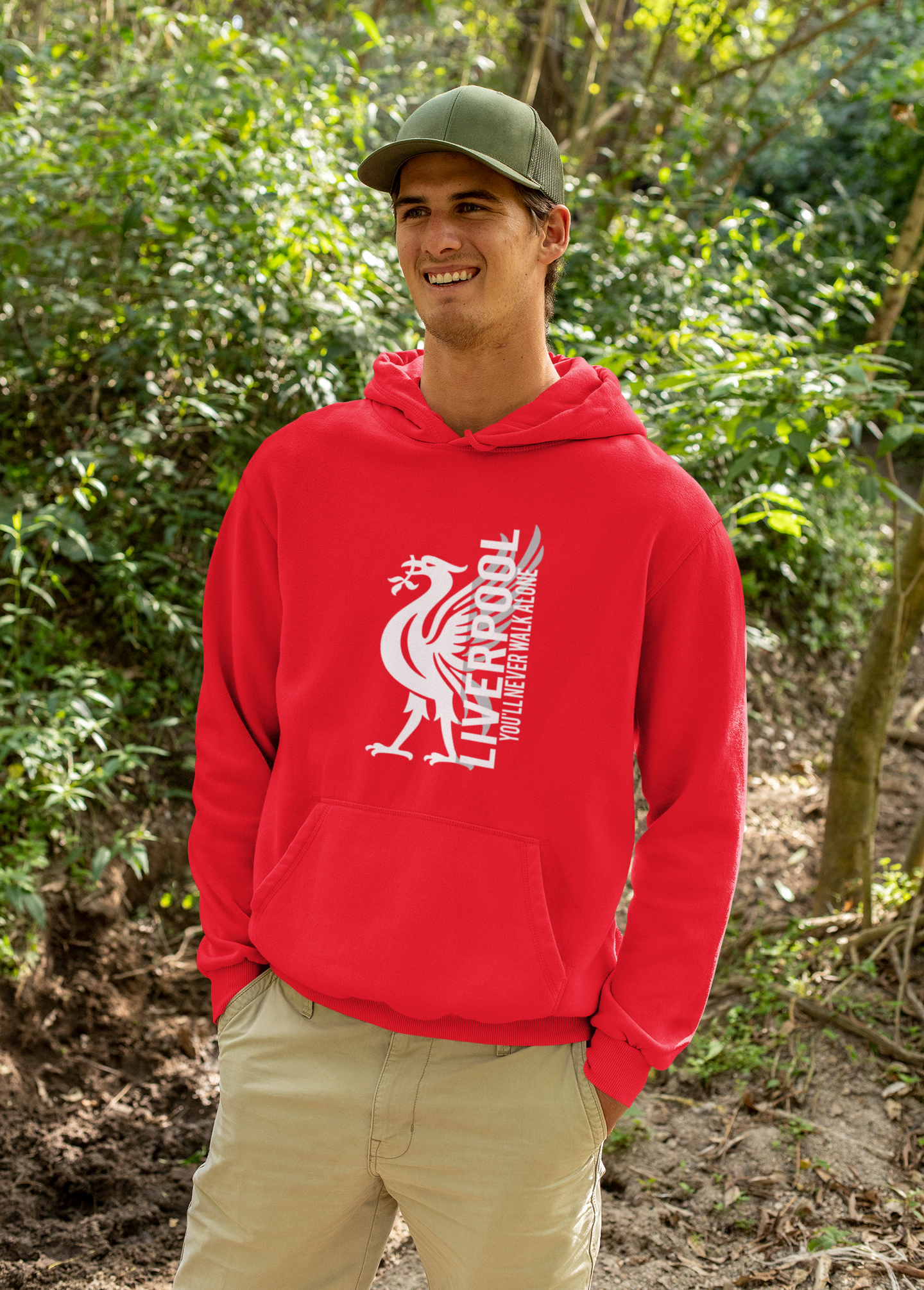 Liverpool huvtröja logo Hoodie Sweatshirt - Never walk alone