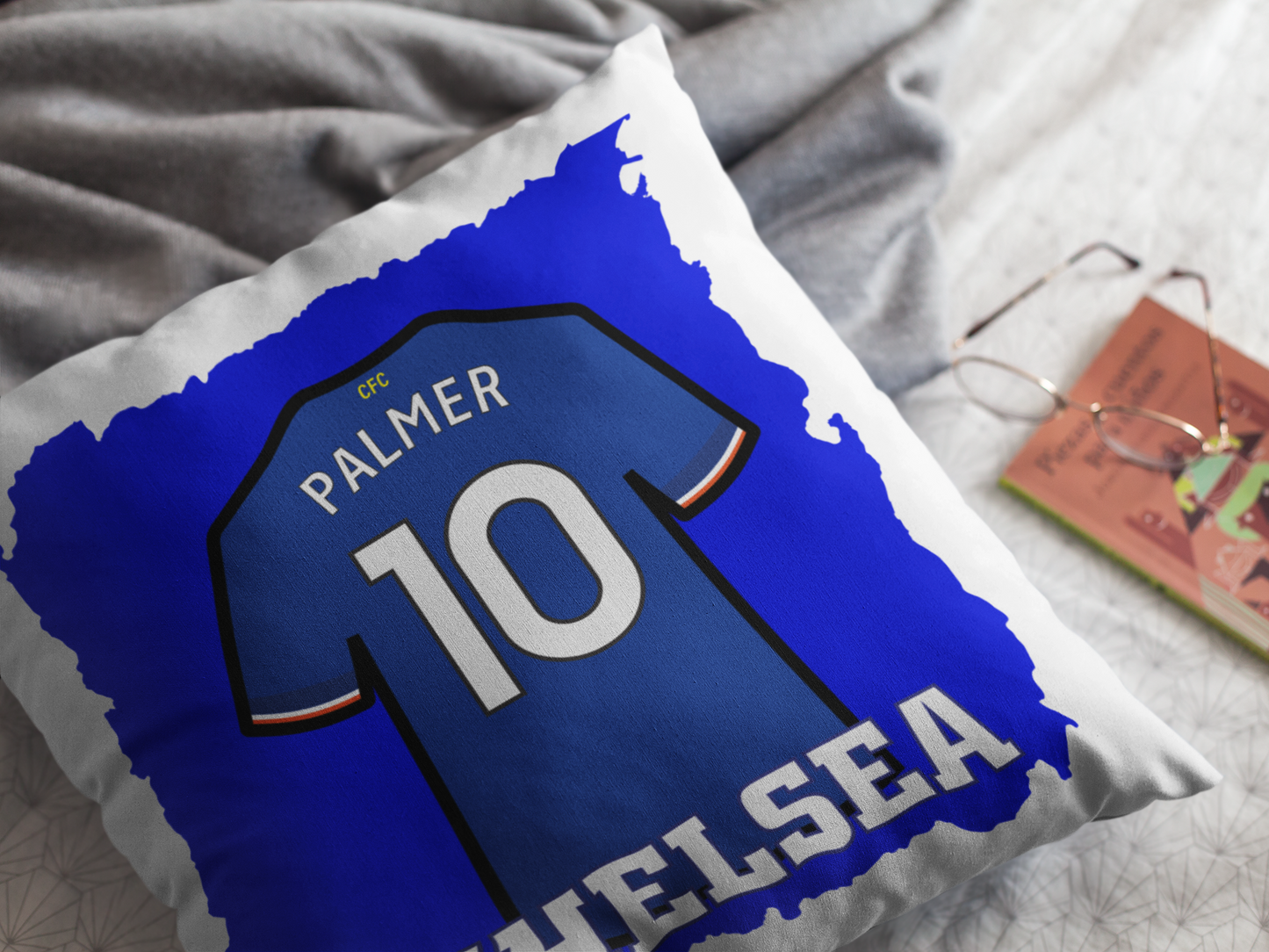 Cole Palmer Kuddfodral med fotbollströja tryck design Chelsea