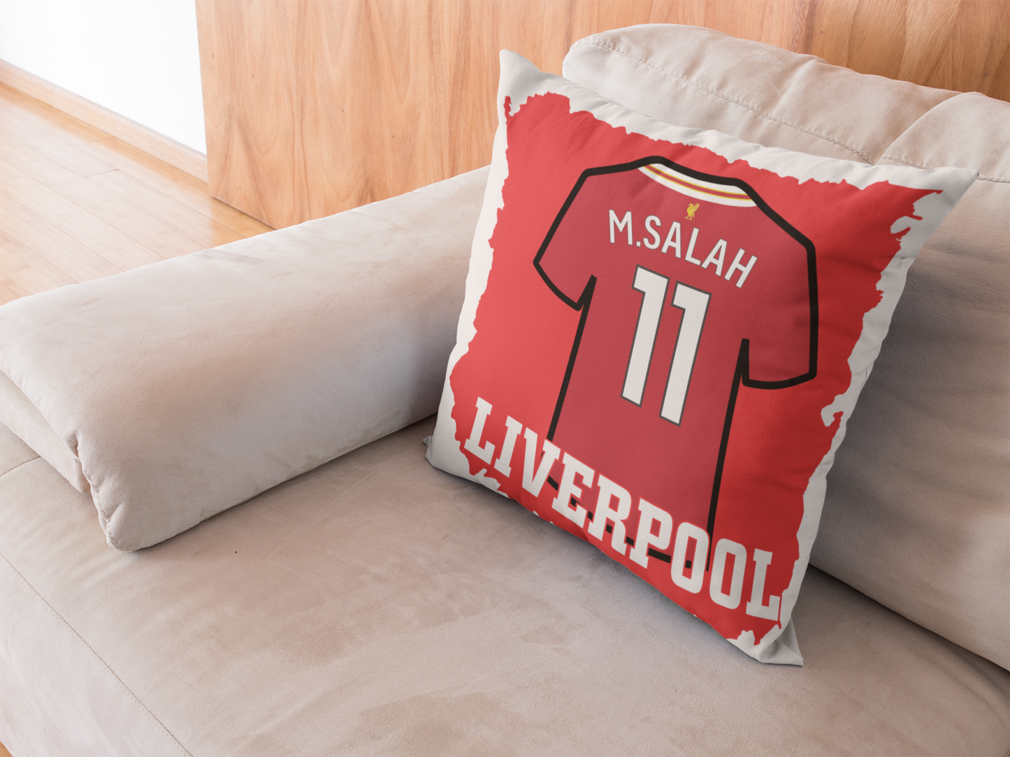 Mo Salah Kuddfodral med fotbollströja tryck designLiverpool