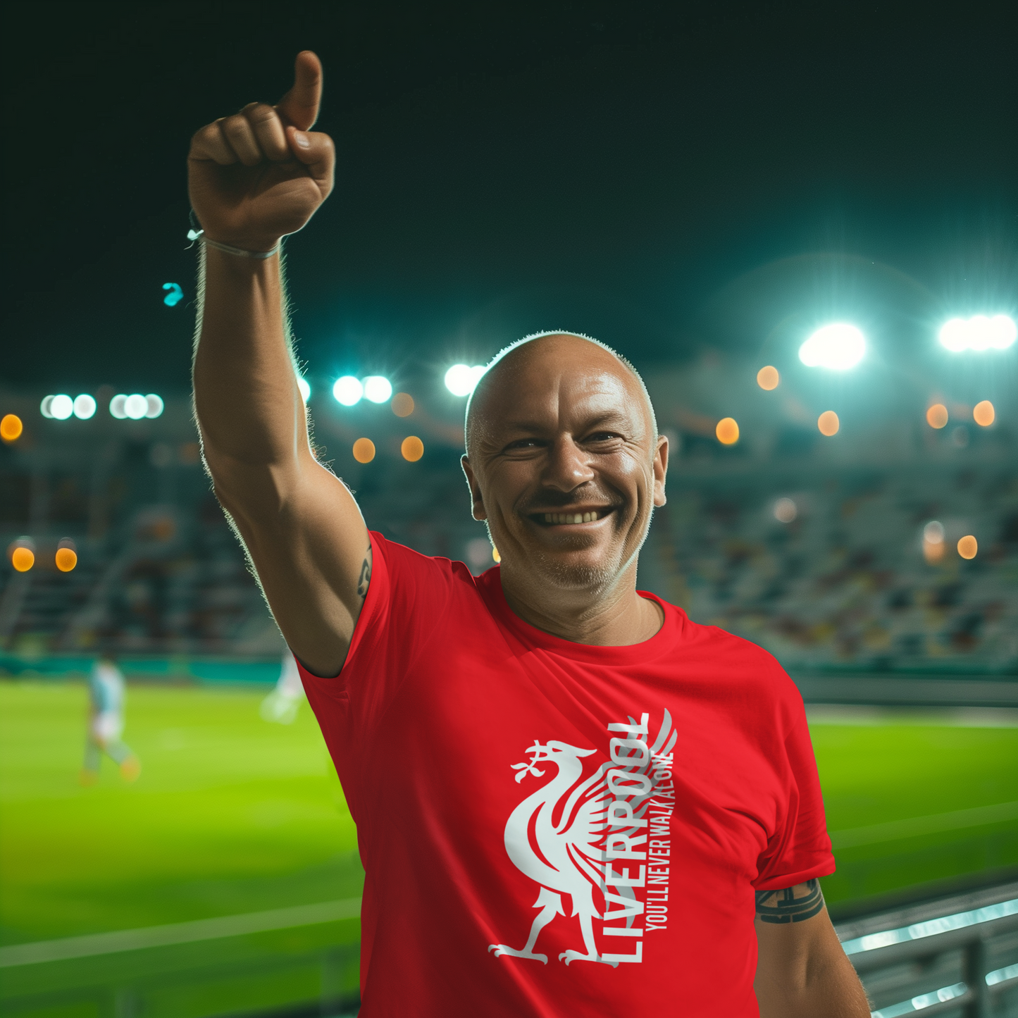 Liverpool röd T-shirt med Liverbird You'll never walk alone