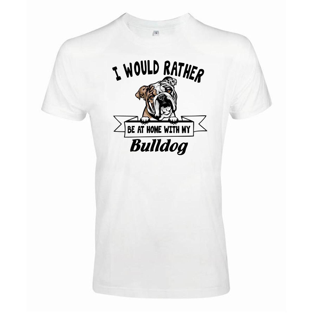 Bulldog Kikande hund t-shirt - Rather be with... - Highstreet.se