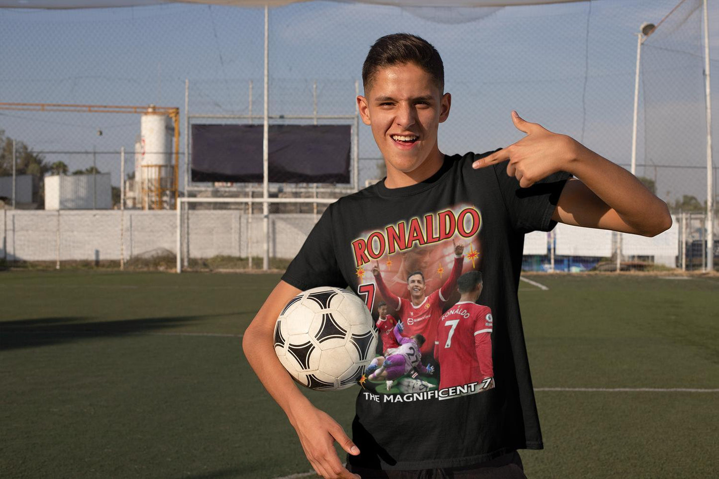 Cristiano Ronaldo Svart united 7 t-shirt manchester return stil - Highstreet.se