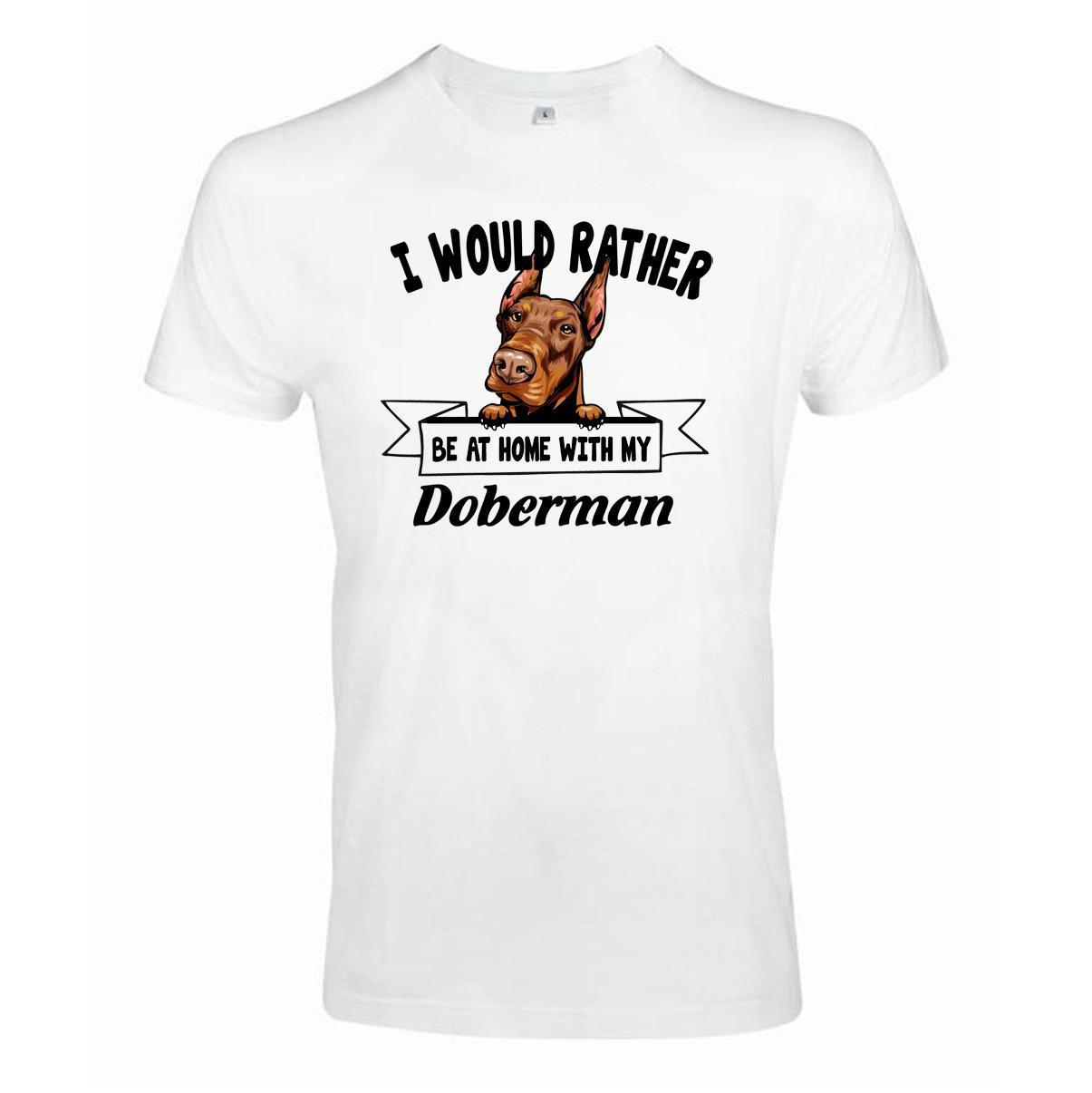 Doberman Kikande hund t-shirt - Rather be with... - Highstreet.se