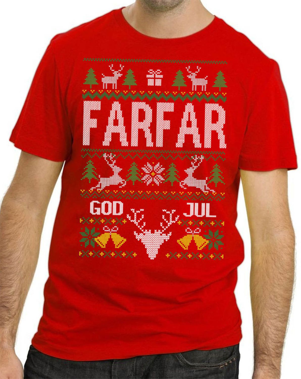 Farfar Jul T-shirt - Christmas jumper stil jultröja