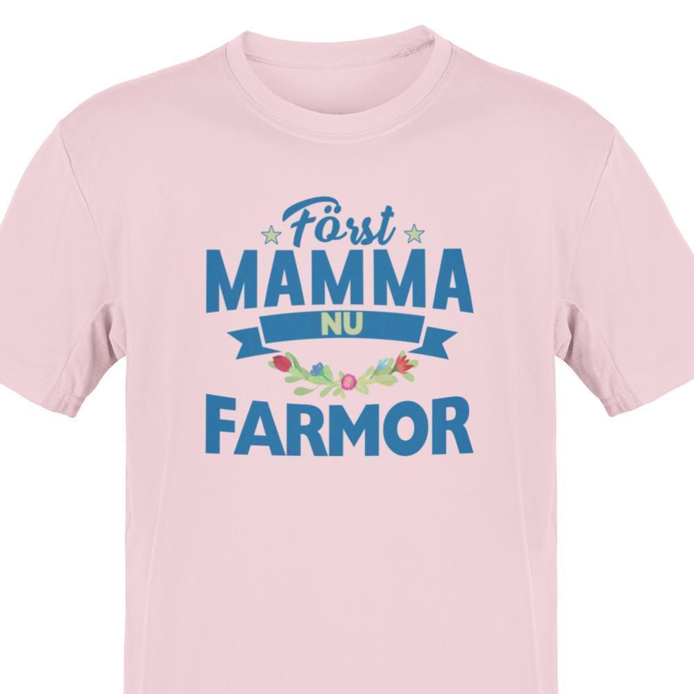 Farmor T-shirt med först mamma nu Farmor Rosa t-shirt - Highstreet.se