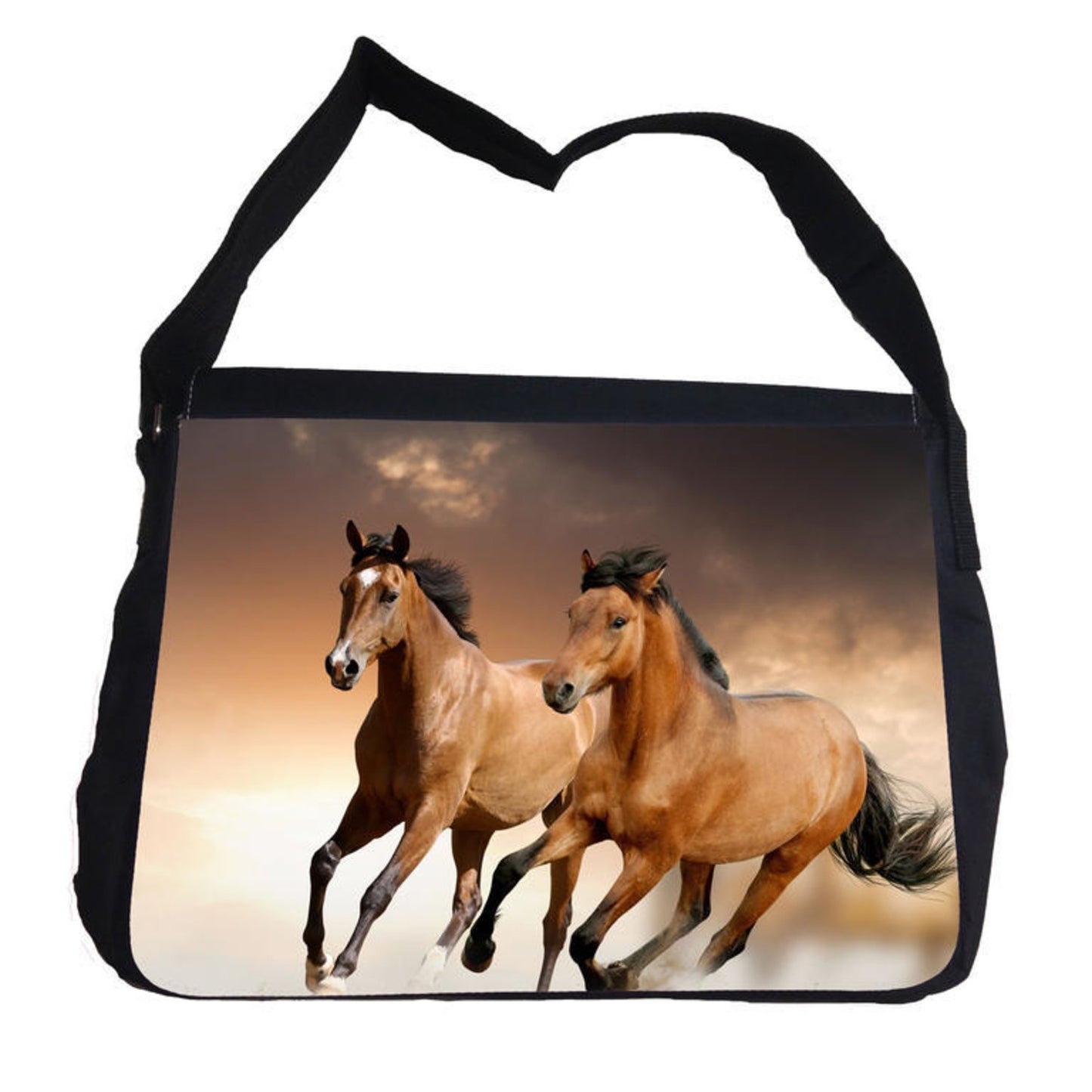 skolväska med häst tryck messenger bag