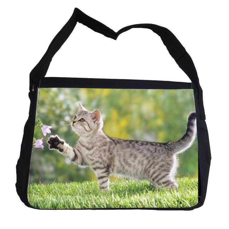 skolväska med katt tryck messenger bag