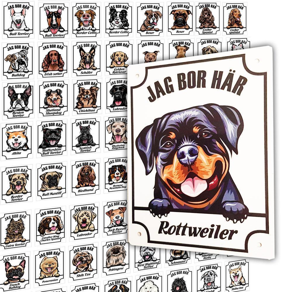 Plåtskylt Cocker spaniel Kikande hund skylt