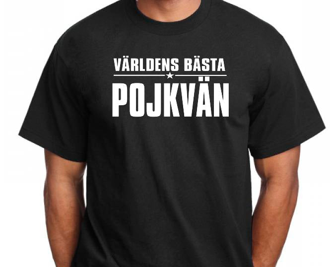 Svart T-shirt med design -Världens bästa Pojkvän - Highstreet.se
