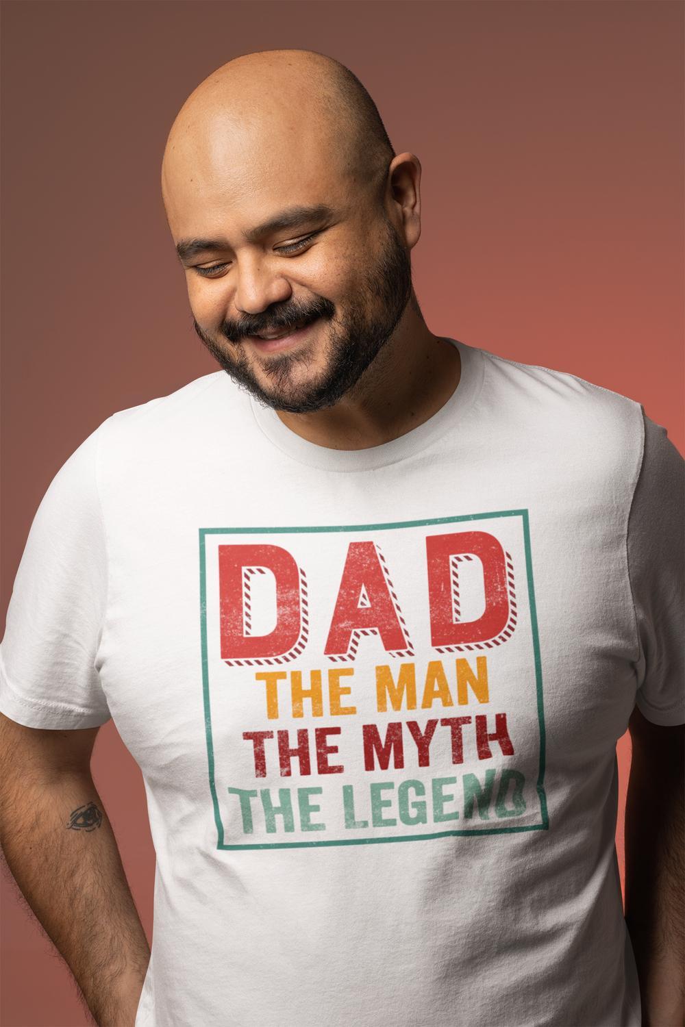 Vit pappa t-shirt . Man Myth Legend Dad - Highstreet.se