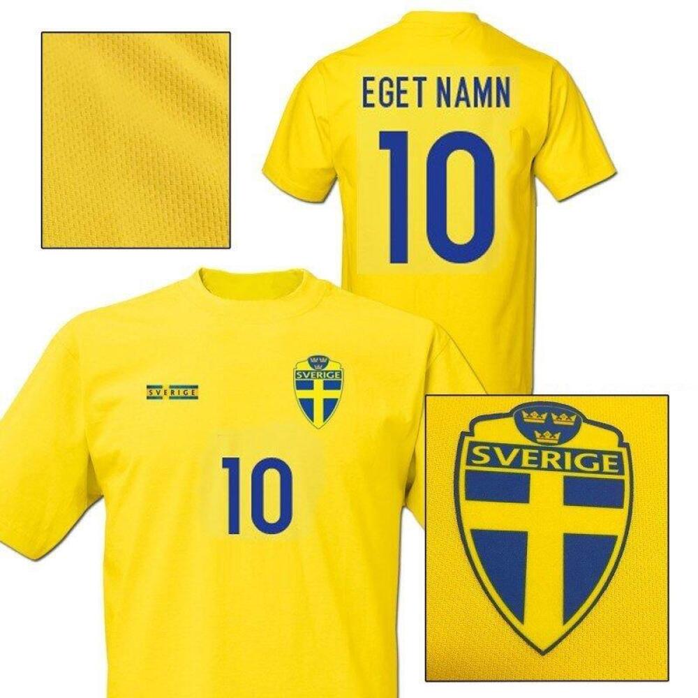 Sverige tröjor med eget namn & nummer tryck fram & bak