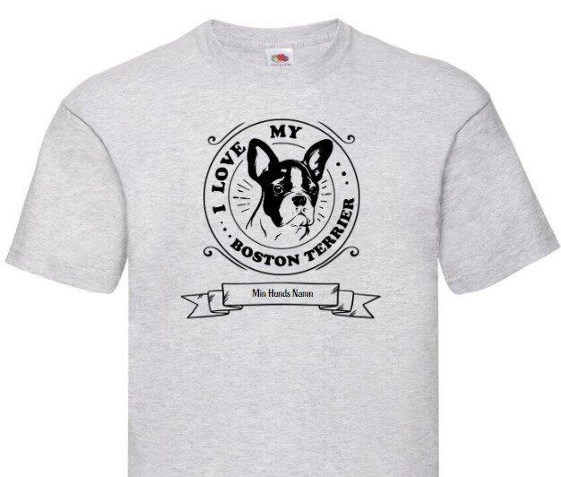 Hund t-shirt med personligt tryck.