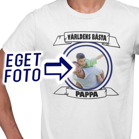 Pappa t-shirt med eget foto tryck Personligt present