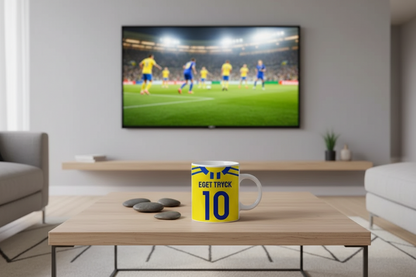 Sverige tröja stil mugg med eget namn & nummer tryck