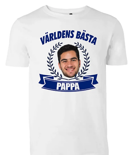 Pappa t-shirt med kustom design.  Ladda upp egen bild för en personlig design