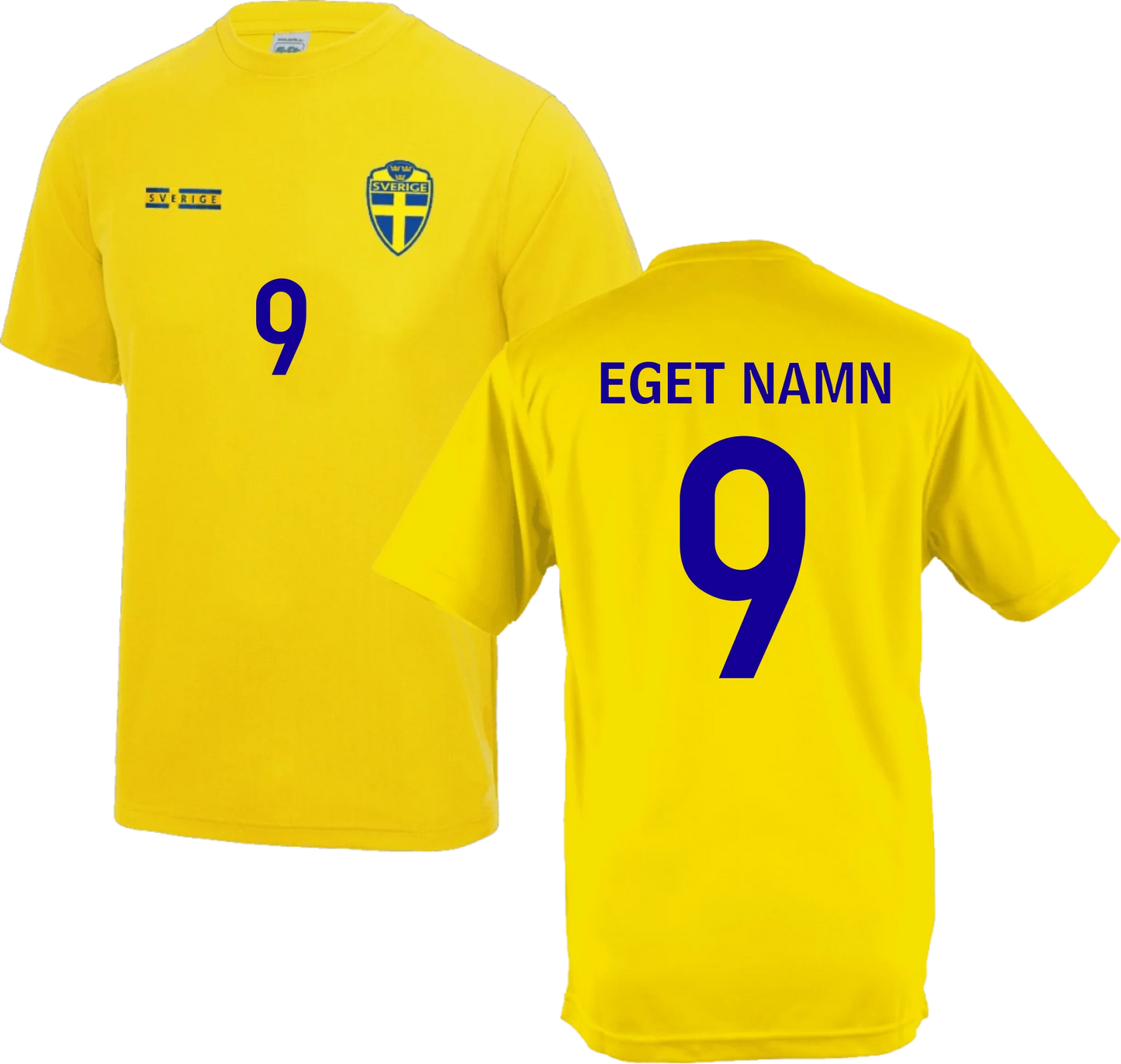 Sverige fotbollströja med eget tryck