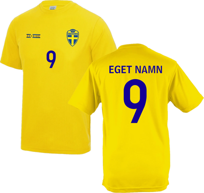 Sverige fotbollströja med eget tryck