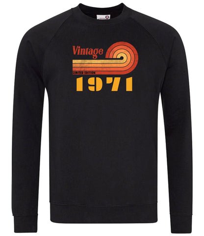 Vintage födelsedag t-shirt med personligt med födelseår huvtröja sweatshirt