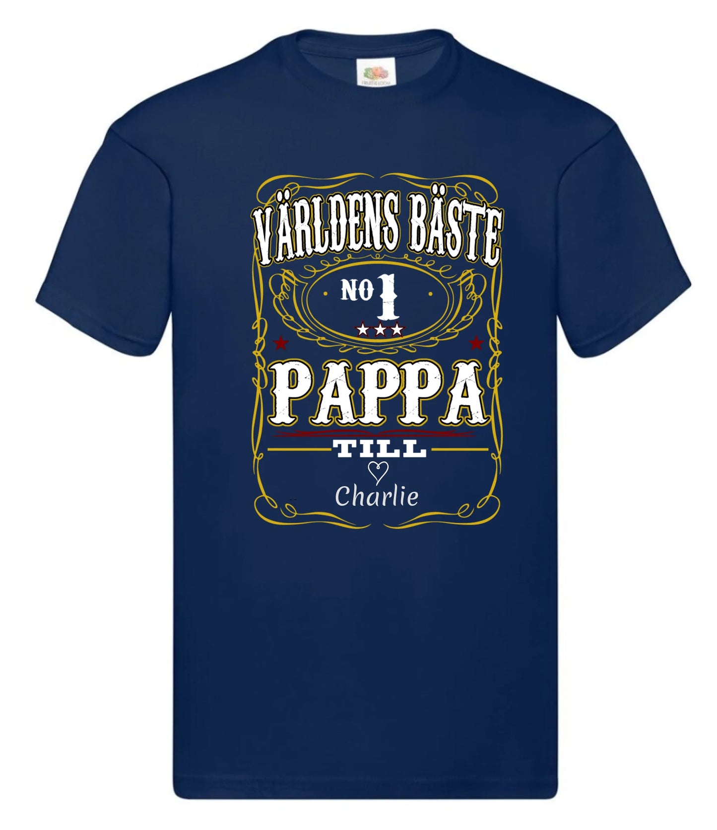Pappa T-shirt Världens bäste Personligt tryck med barn namn