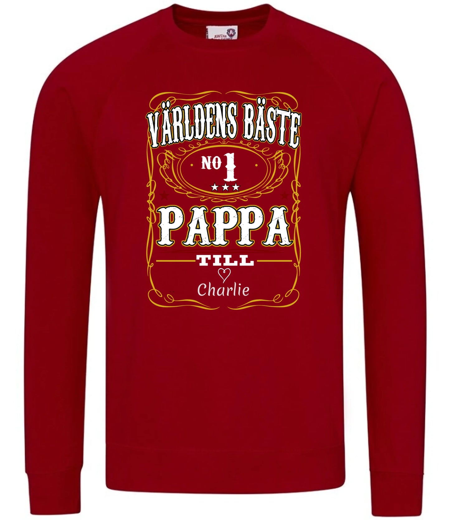 Pappa T-shirt Världens bäste Personligt tryck med barn namn