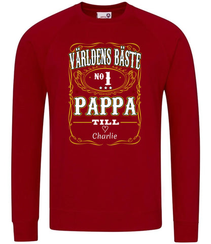 Pappa T-shirt Världens bäste Personligt tryck med barn namn