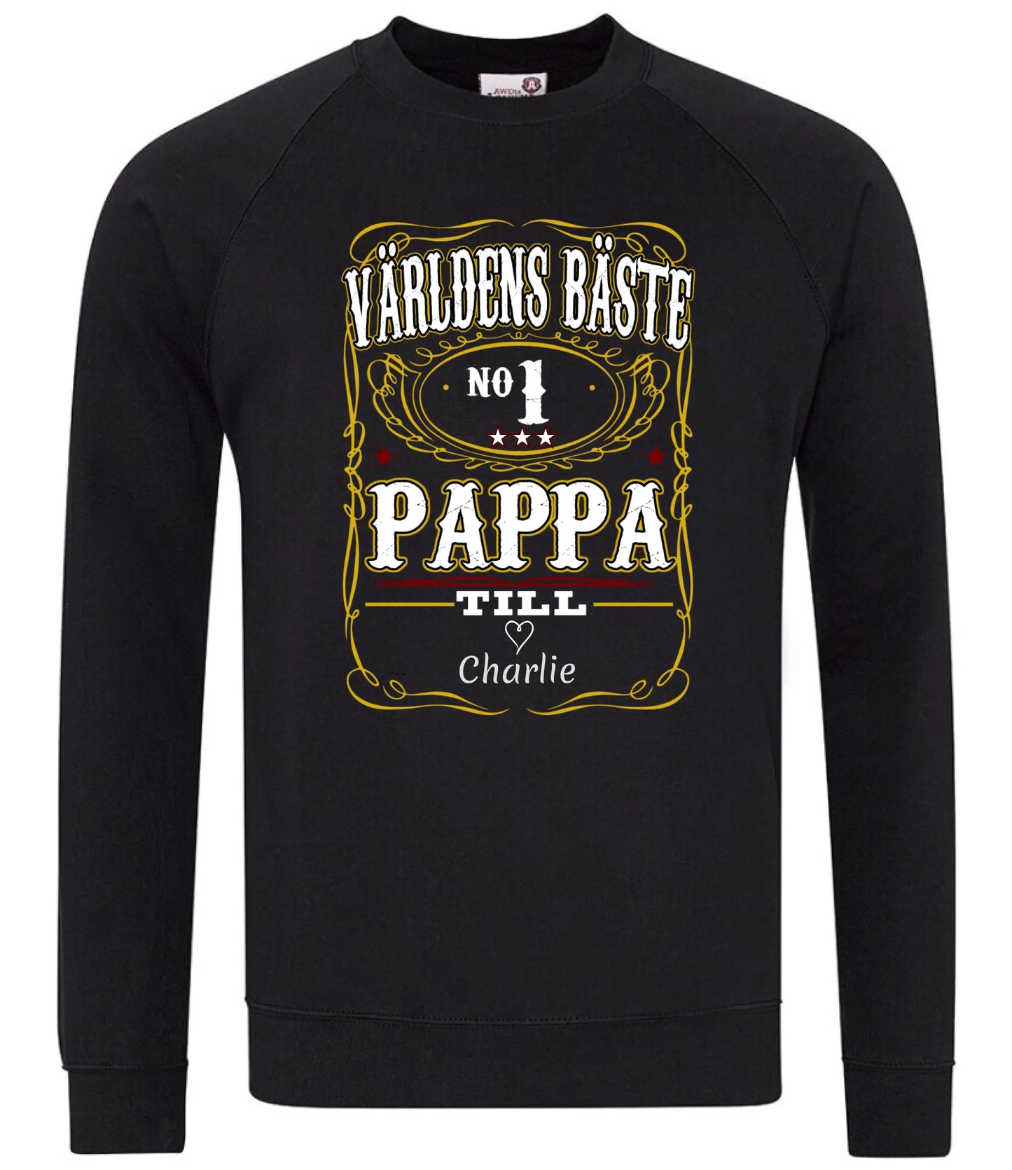 Pappa T-shirt Världens bäste Personligt tryck med barn namn