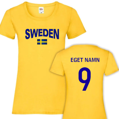 Sweden t-shirt med sverige flagga eget namn nummer tryck personlig Sverige tröja