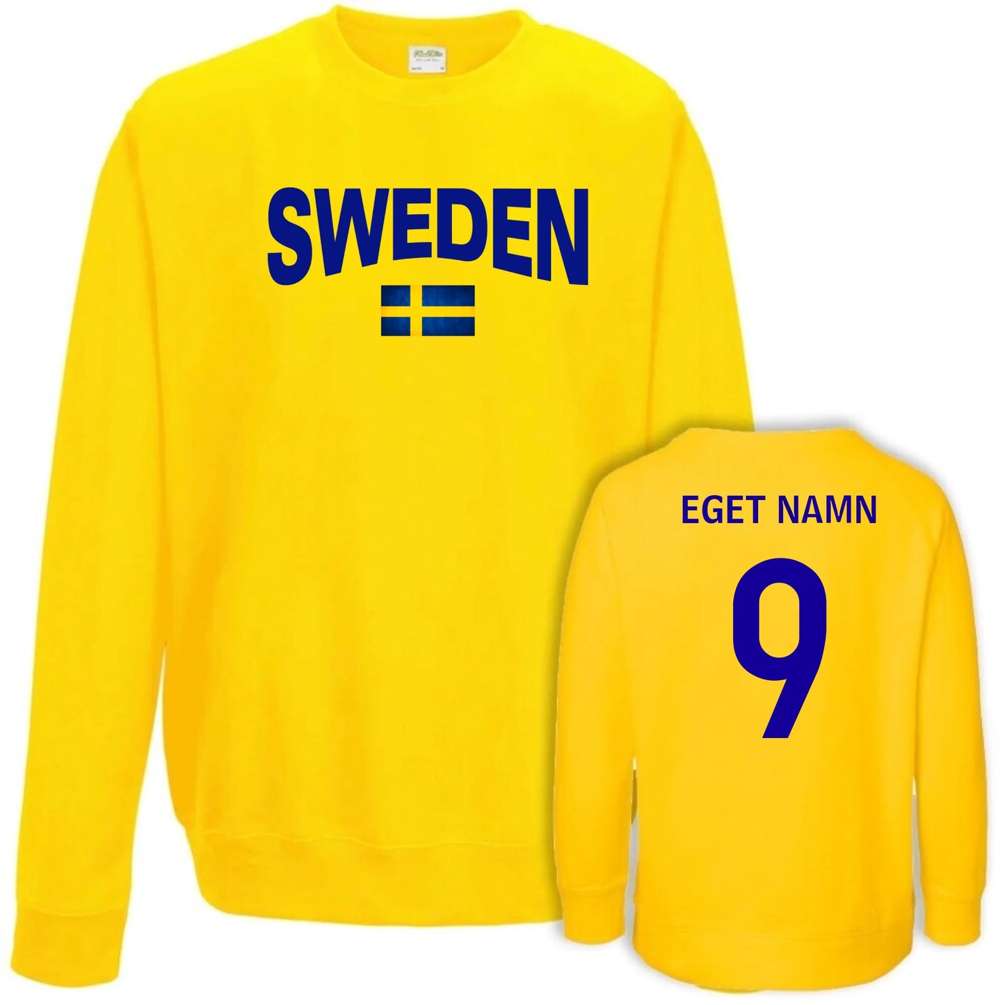 Sweden t-shirt med sverige flagga eget namn nummer tryck personlig Sverige tröja