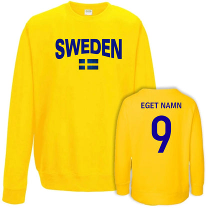 Sweden t-shirt med sverige flagga eget namn nummer tryck personlig Sverige tröja