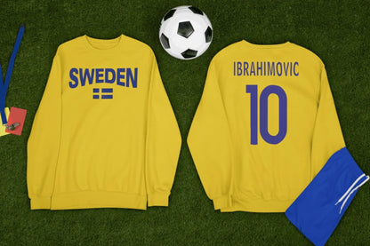 Sweden t-shirt med sverige flagga eget namn nummer tryck personlig Sverige tröja