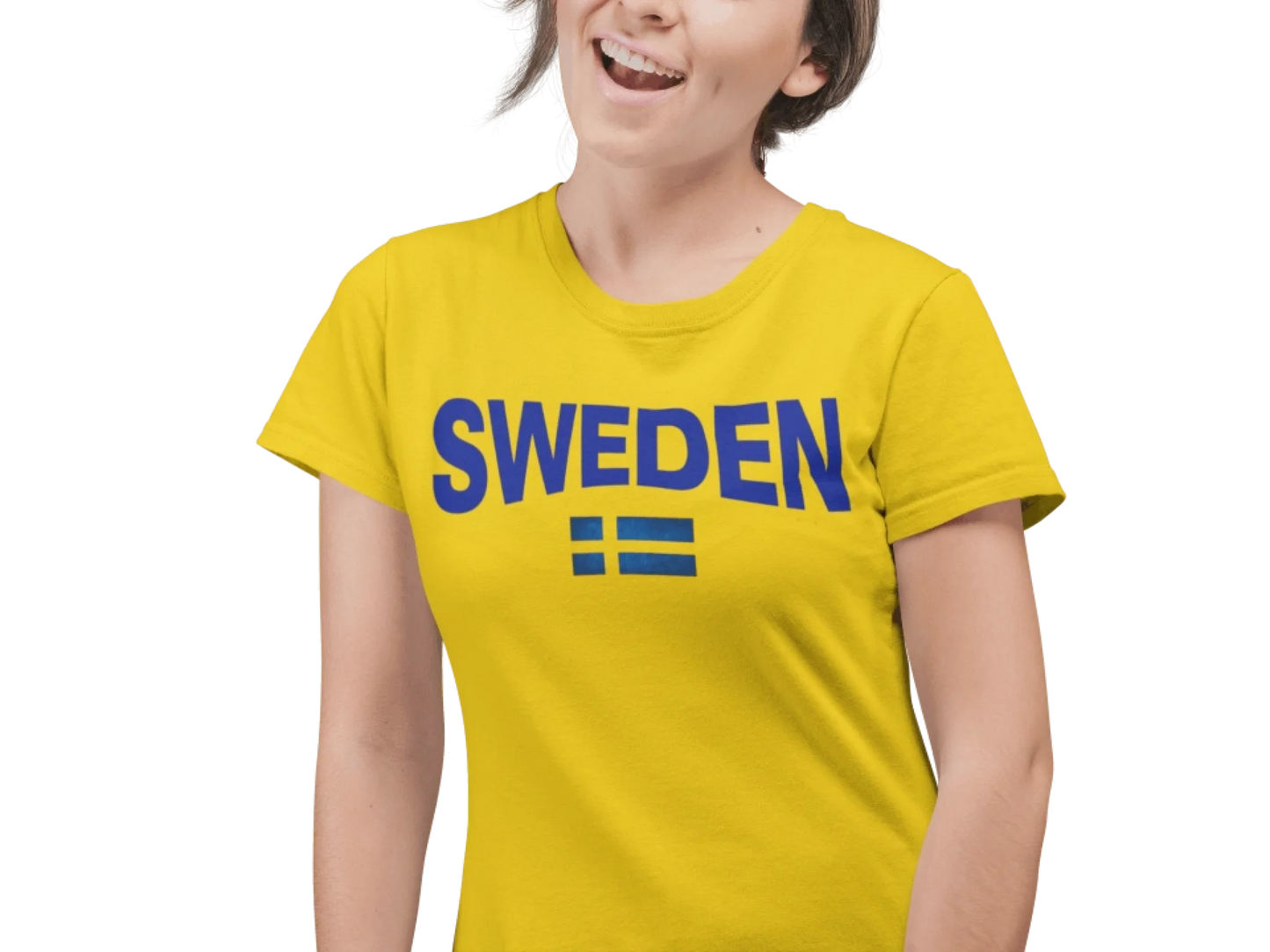 Sweden t-shirt med sverige flagga eget namn nummer tryck personlig Sverige tröja