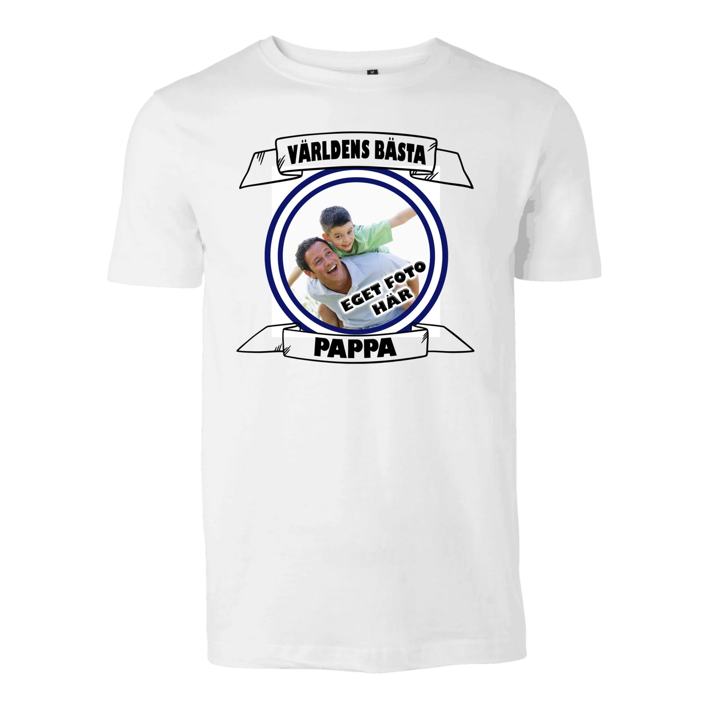Pappa t-shirt med eget foto tryck Personligt present