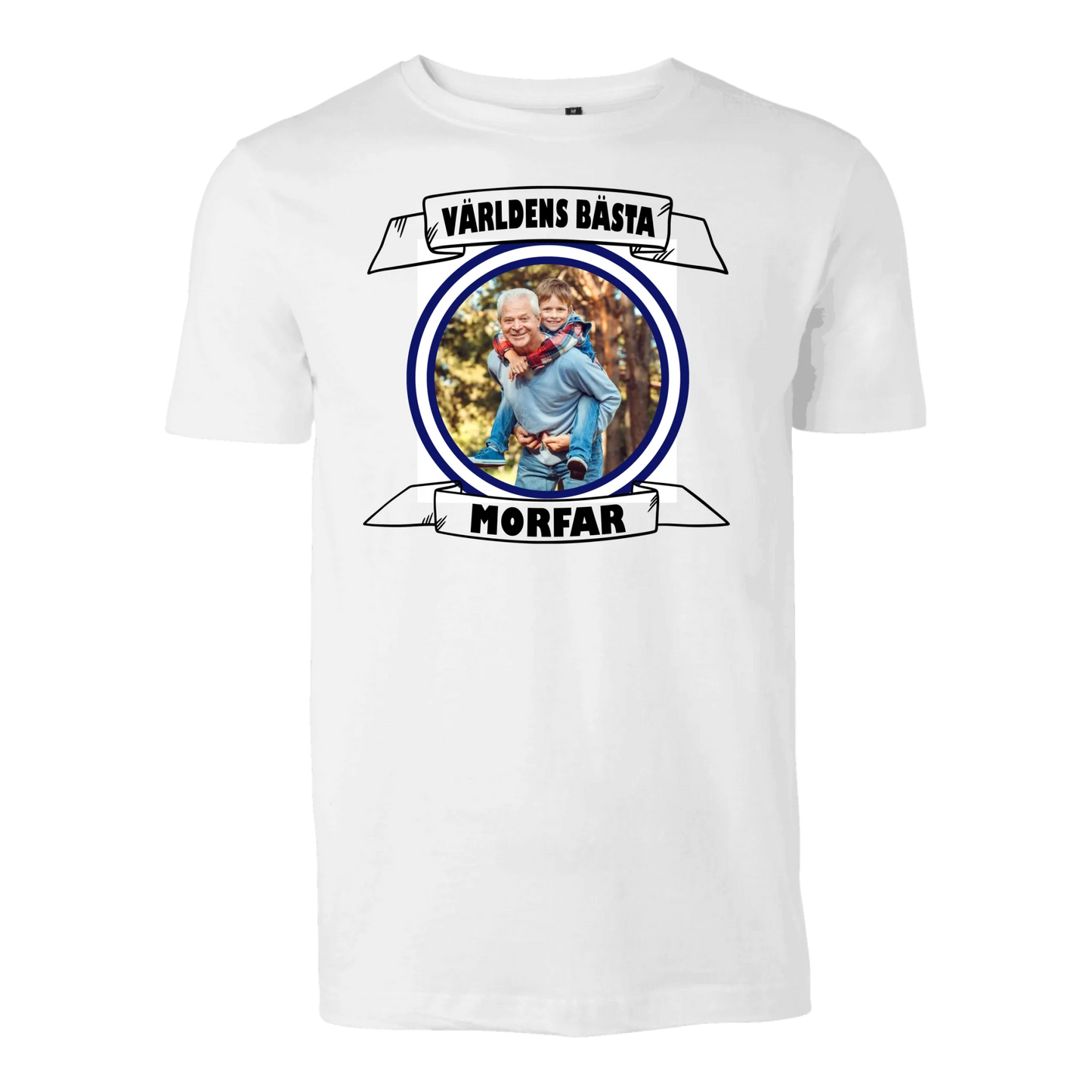 Morfar t-shirt med eget foto tryck Världens bästa personligt design