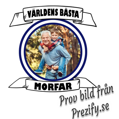 Morfar t-shirt med eget foto tryck Världens bästa personligt design