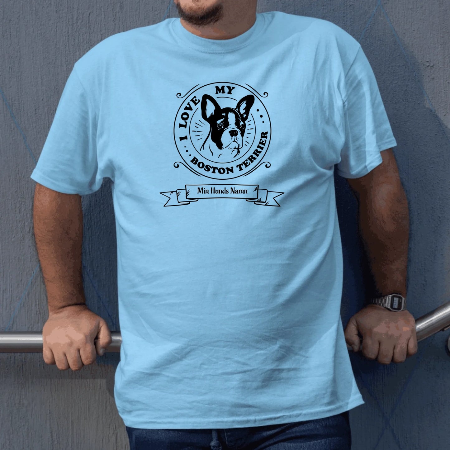 Hund t-shirt med personligt tryck.