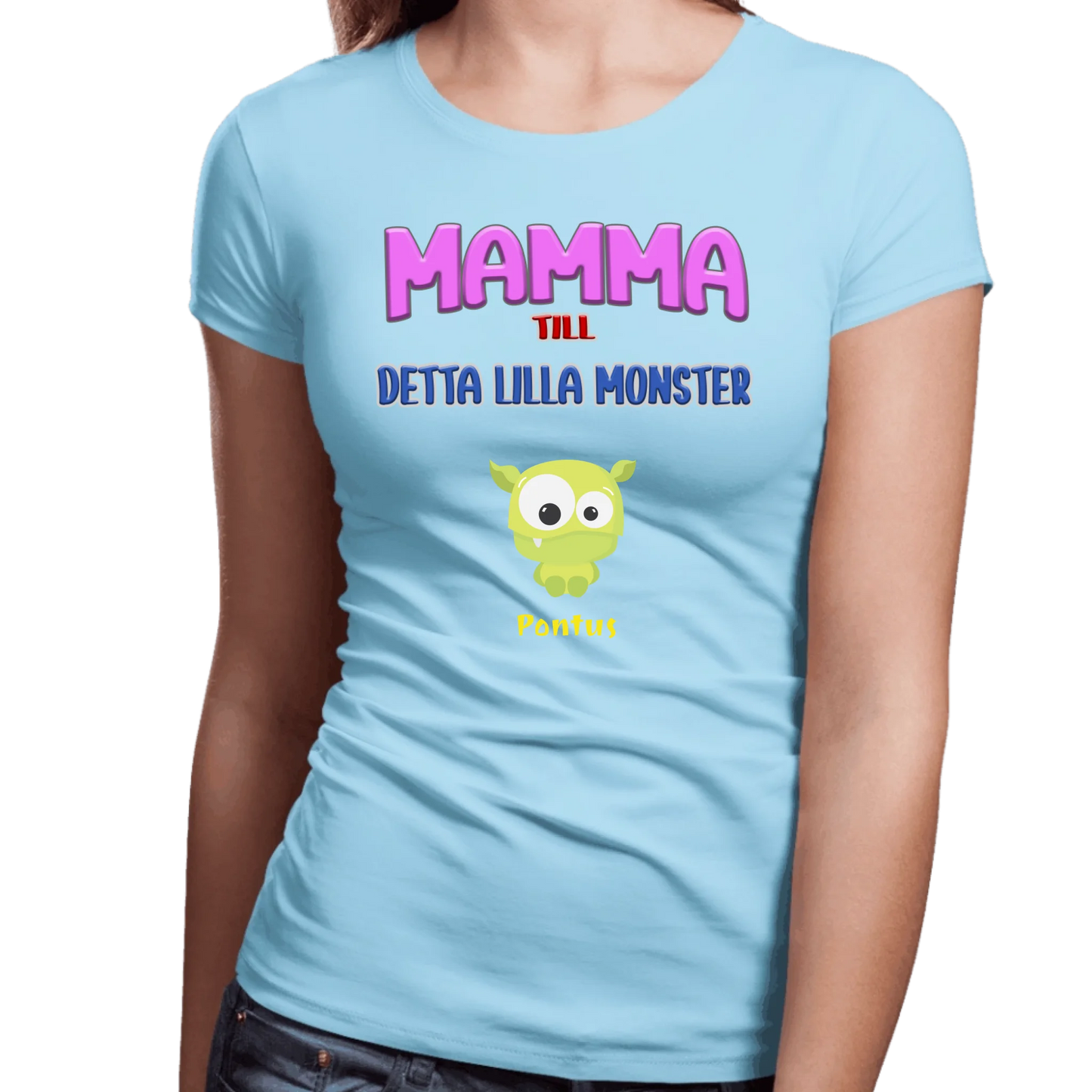 Mamma T-shirt med personligt monster tryck