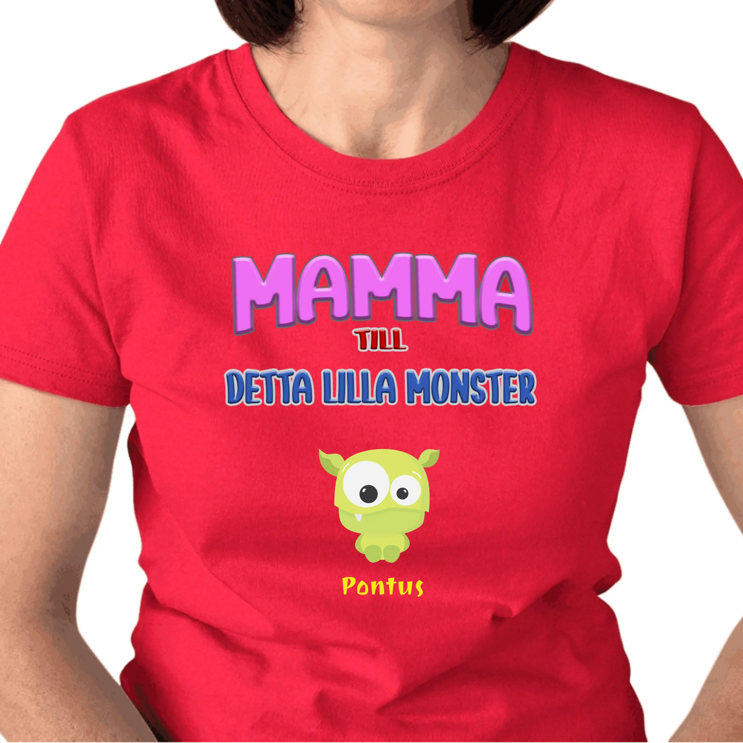 Mamma T-shirt med personligt monster tryck